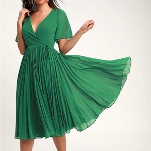 NWT Green Wrap Dress